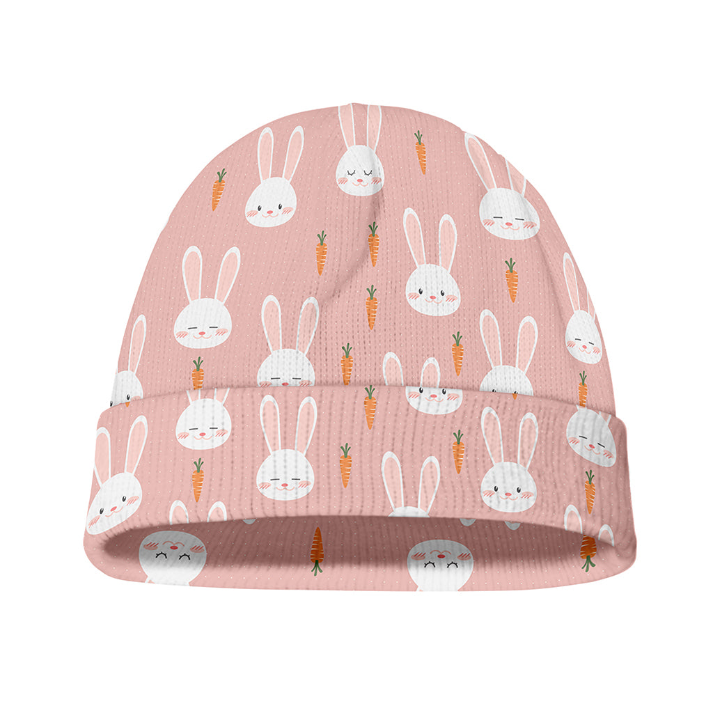 Rabbit And Carrot Pattern Print Beanie