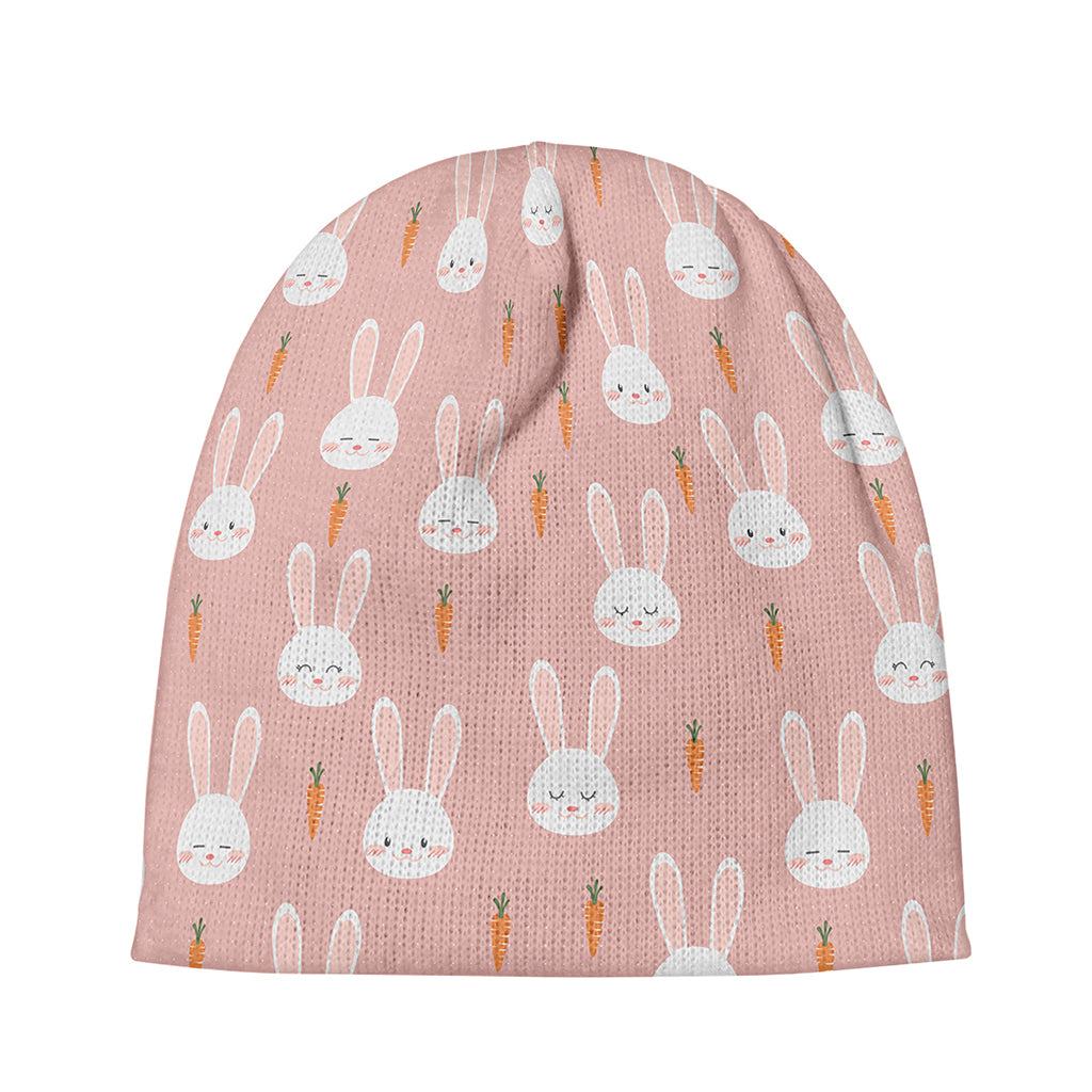 Rabbit And Carrot Pattern Print Beanie