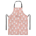 Rabbit And Carrot Pattern Print Bib Apron With Pocket