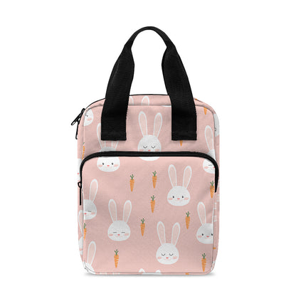 Rabbit And Carrot Pattern Print Bible Tote Bag