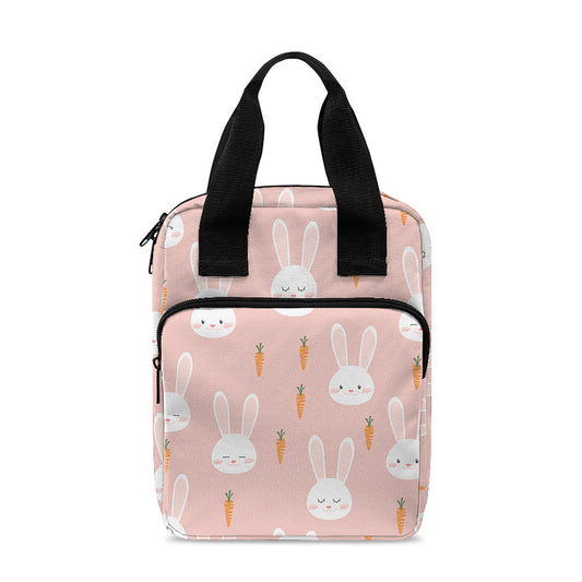 Rabbit And Carrot Pattern Print Bible Tote Bag