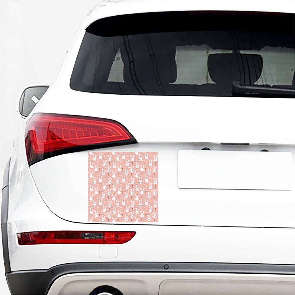 Rabbit And Carrot Pattern Print Car Sticker