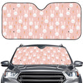 Rabbit And Carrot Pattern Print Car Windshield Sun Shade
