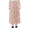 Rabbit And Carrot Pattern Print Chiffon Maxi Skirt