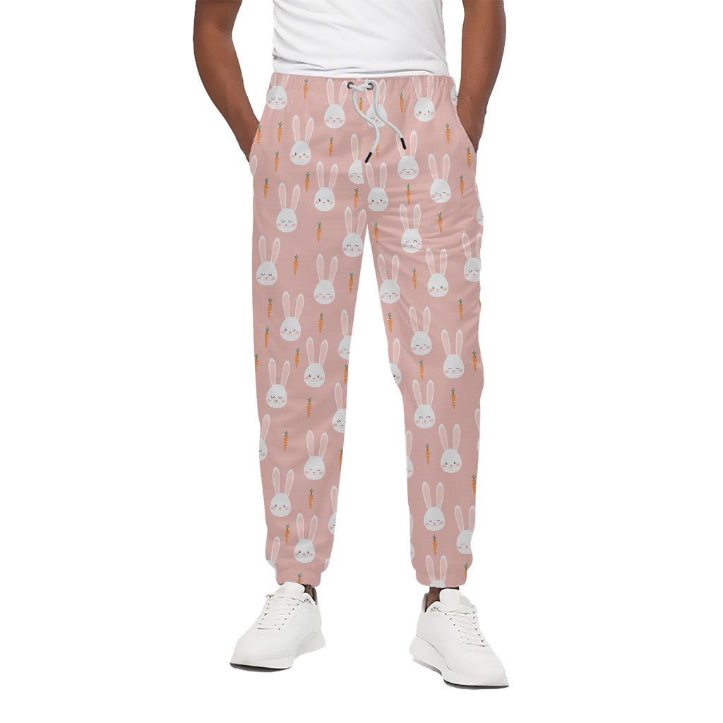 Rabbit And Carrot Pattern Print Cotton Pants