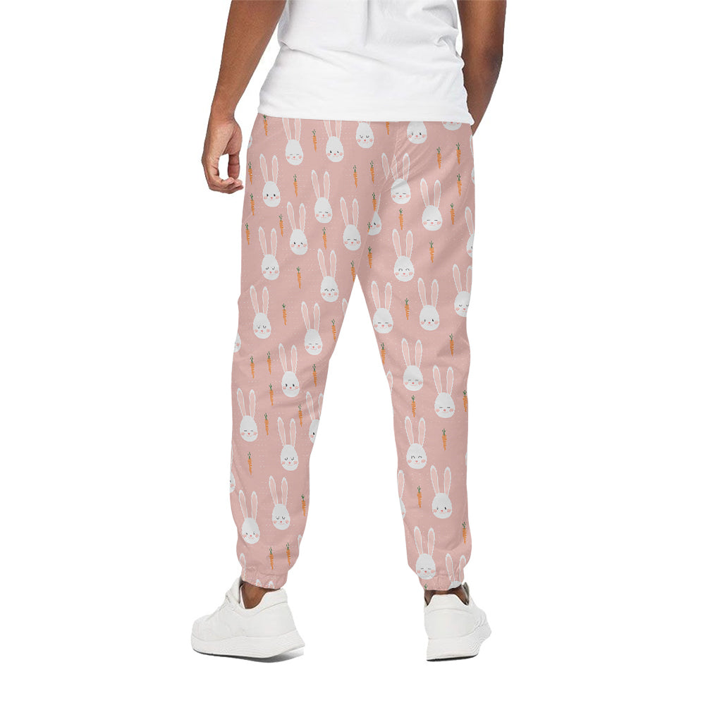 Rabbit And Carrot Pattern Print Cotton Pants