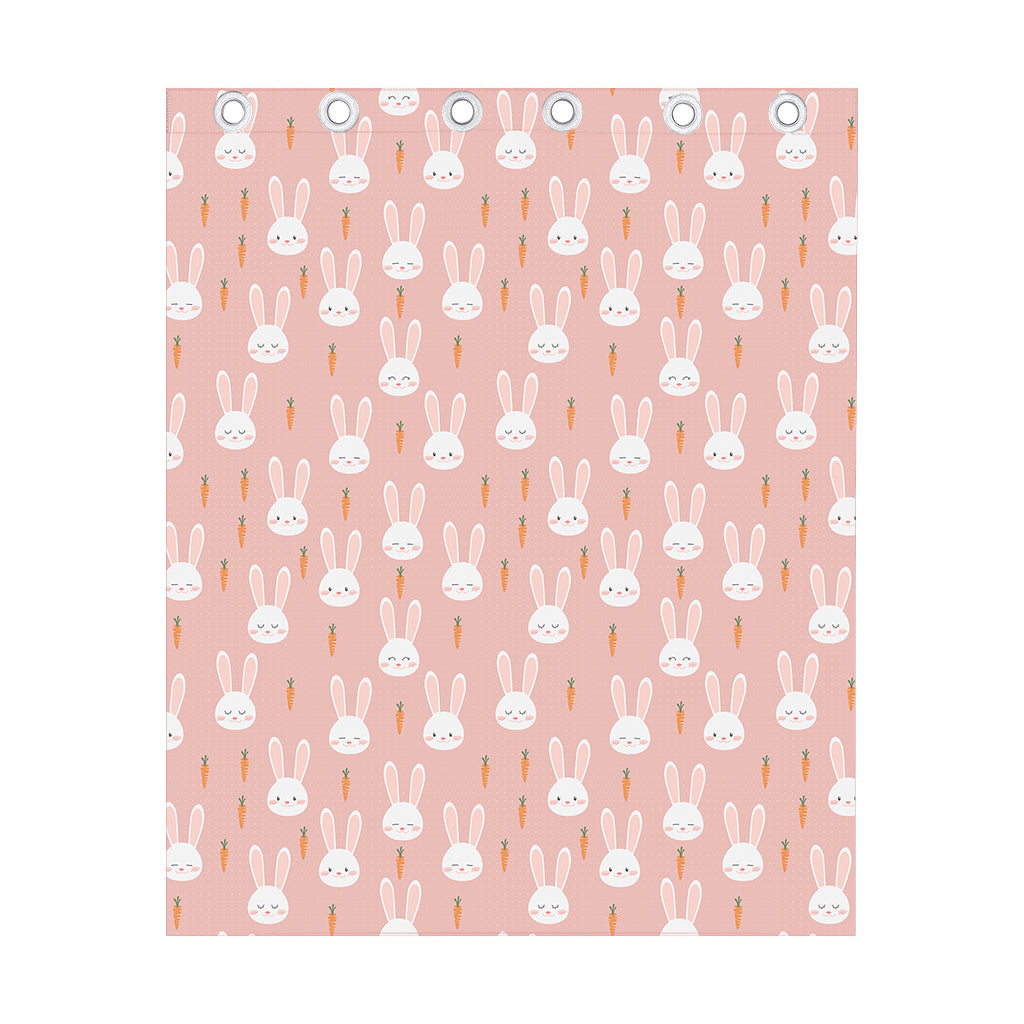 Rabbit And Carrot Pattern Print Curtain
