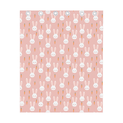 Rabbit And Carrot Pattern Print Curtain