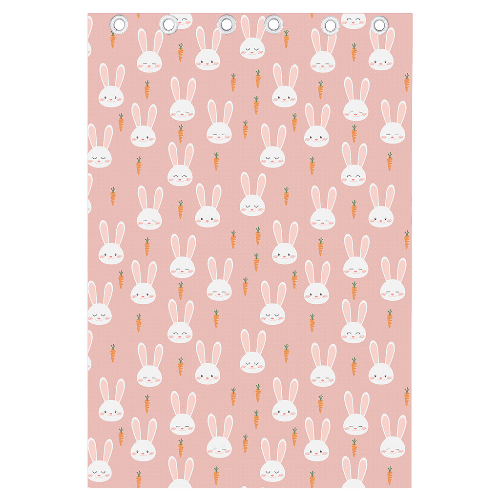 Rabbit And Carrot Pattern Print Curtain