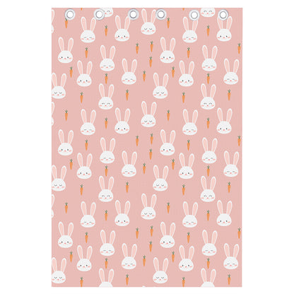 Rabbit And Carrot Pattern Print Curtain