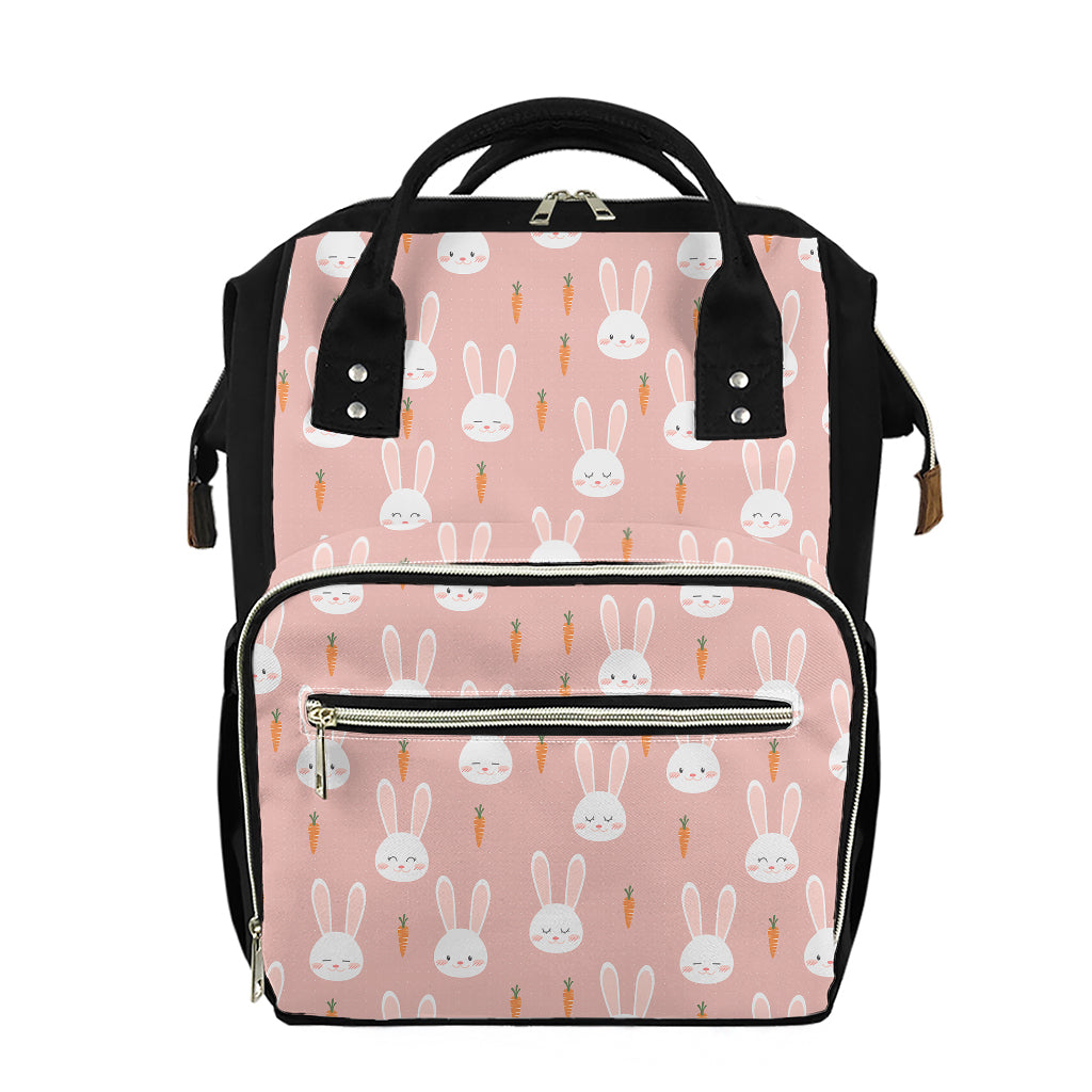 Rabbit And Carrot Pattern Print Diaper Bag