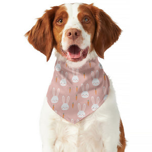 Rabbit And Carrot Pattern Print Dog Bandana