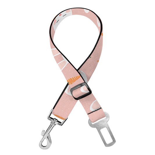 Rabbit And Carrot Pattern Print Dog Seat Belt