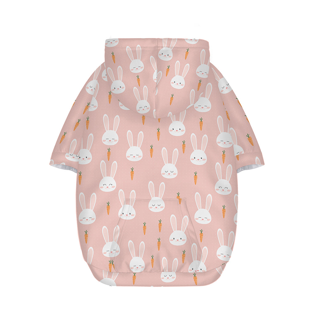 Rabbit And Carrot Pattern Print Dog Zip Up Hoodie