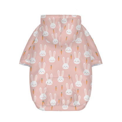 Rabbit And Carrot Pattern Print Dog Zip Up Hoodie