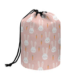 Rabbit And Carrot Pattern Print Drawstring Makeup Bag
