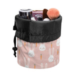 Rabbit And Carrot Pattern Print Drawstring Makeup Bag