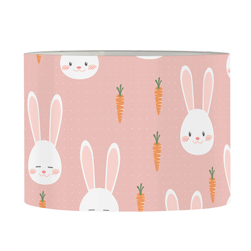 Rabbit And Carrot Pattern Print Drum Lamp Shade