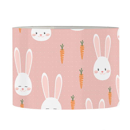 Rabbit And Carrot Pattern Print Drum Lamp Shade