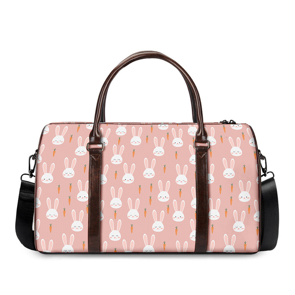 Rabbit And Carrot Pattern Print Duffle Bag