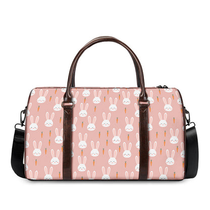 Rabbit And Carrot Pattern Print Duffle Bag