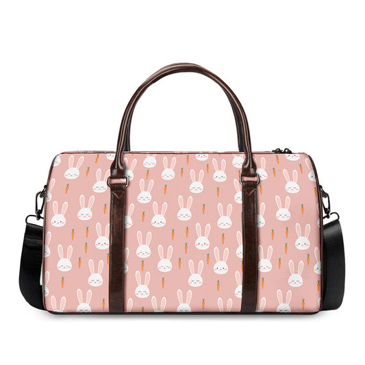 Rabbit And Carrot Pattern Print Duffle Bag