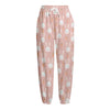 Rabbit And Carrot Pattern Print Fleece Lined Knit Pants