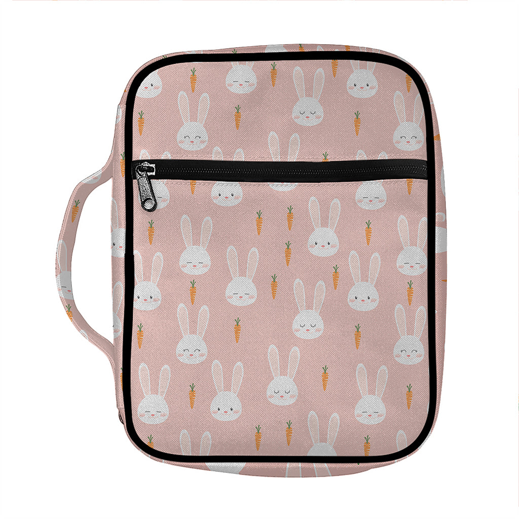 Rabbit And Carrot Pattern Print Front Pocket Bible Bag