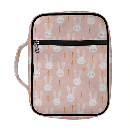 Rabbit And Carrot Pattern Print Front Pocket Bible Bag