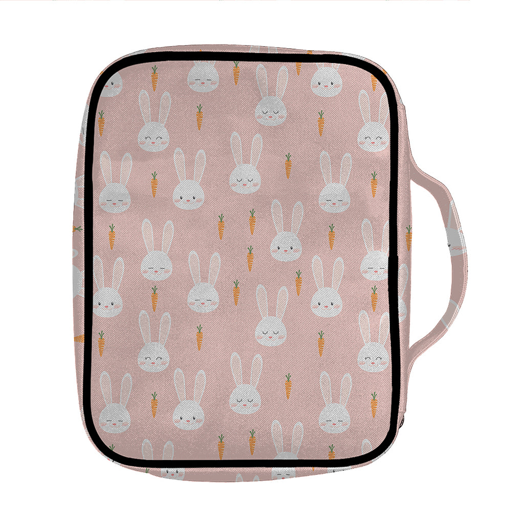 Rabbit And Carrot Pattern Print Front Pocket Bible Bag