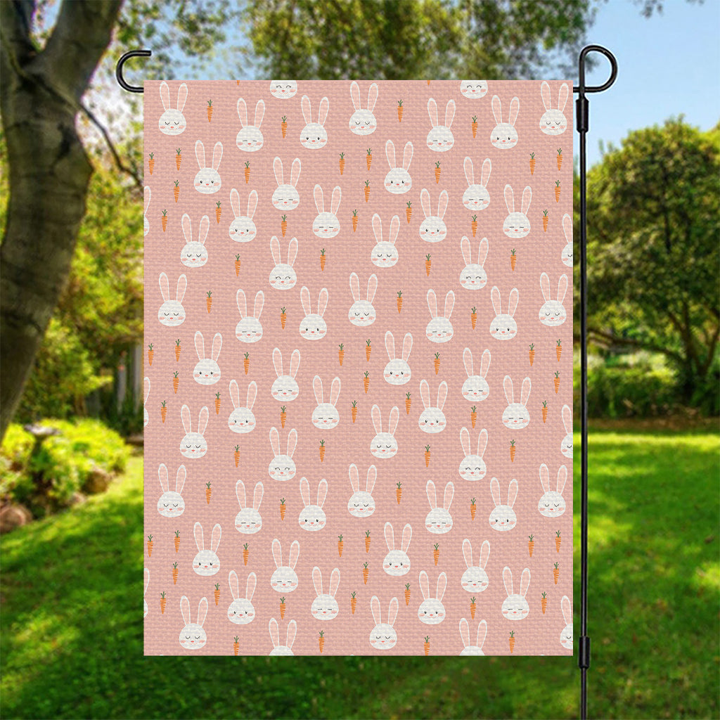 Rabbit And Carrot Pattern Print Garden Flag