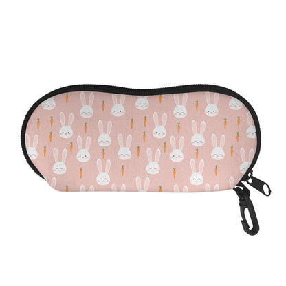 Rabbit And Carrot Pattern Print Glasses Case