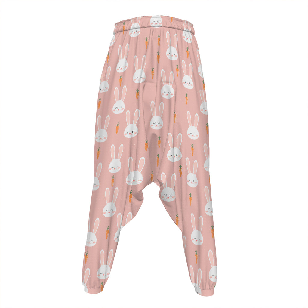 Rabbit And Carrot Pattern Print Hammer Pants