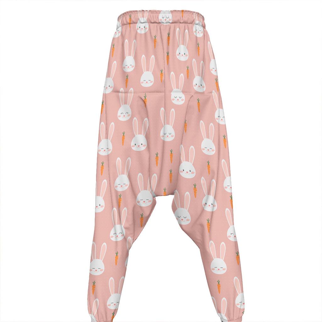 Rabbit And Carrot Pattern Print Hammer Pants