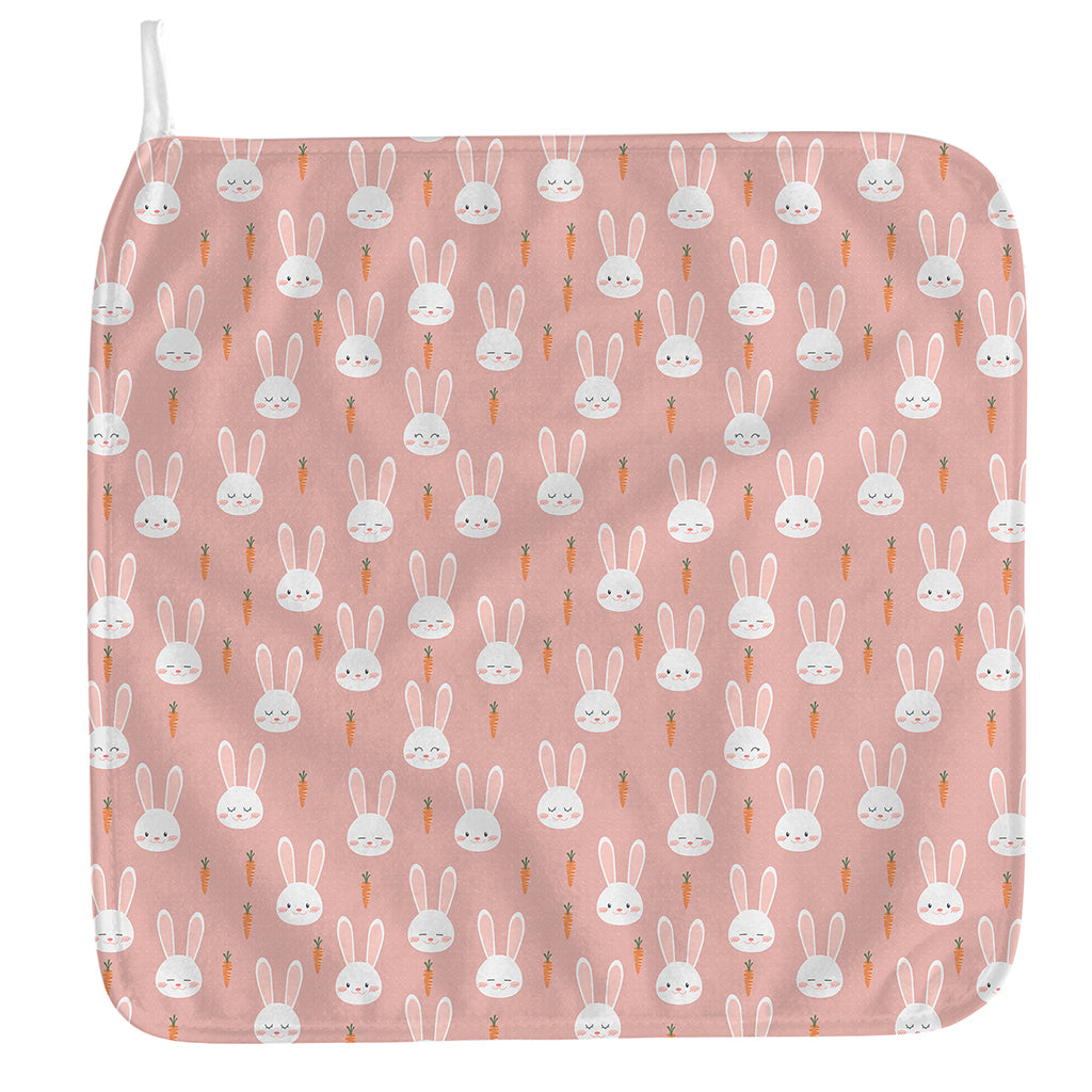 Rabbit And Carrot Pattern Print Hand Towel