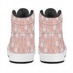 Rabbit And Carrot Pattern Print High Top Leather Sneakers