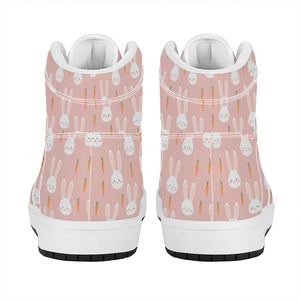 Rabbit And Carrot Pattern Print High Top Leather Sneakers