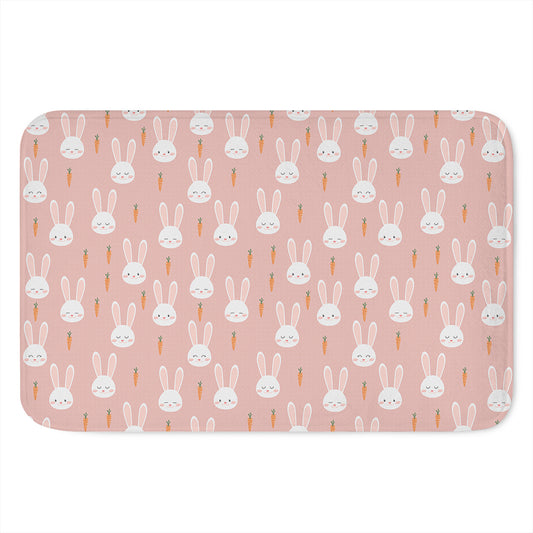 Rabbit And Carrot Pattern Print Indoor Door Mat