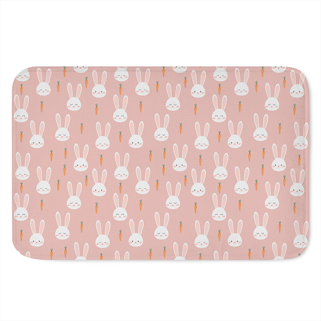 Rabbit And Carrot Pattern Print Indoor Door Mat