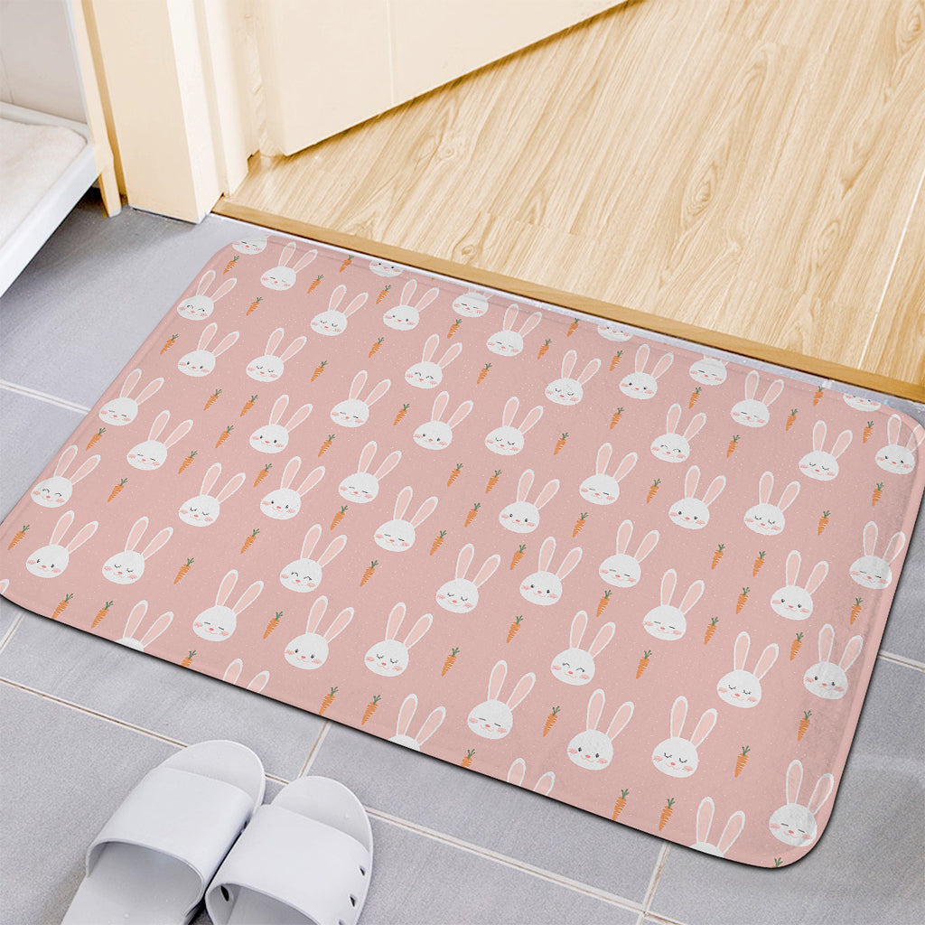 Rabbit And Carrot Pattern Print Indoor Door Mat
