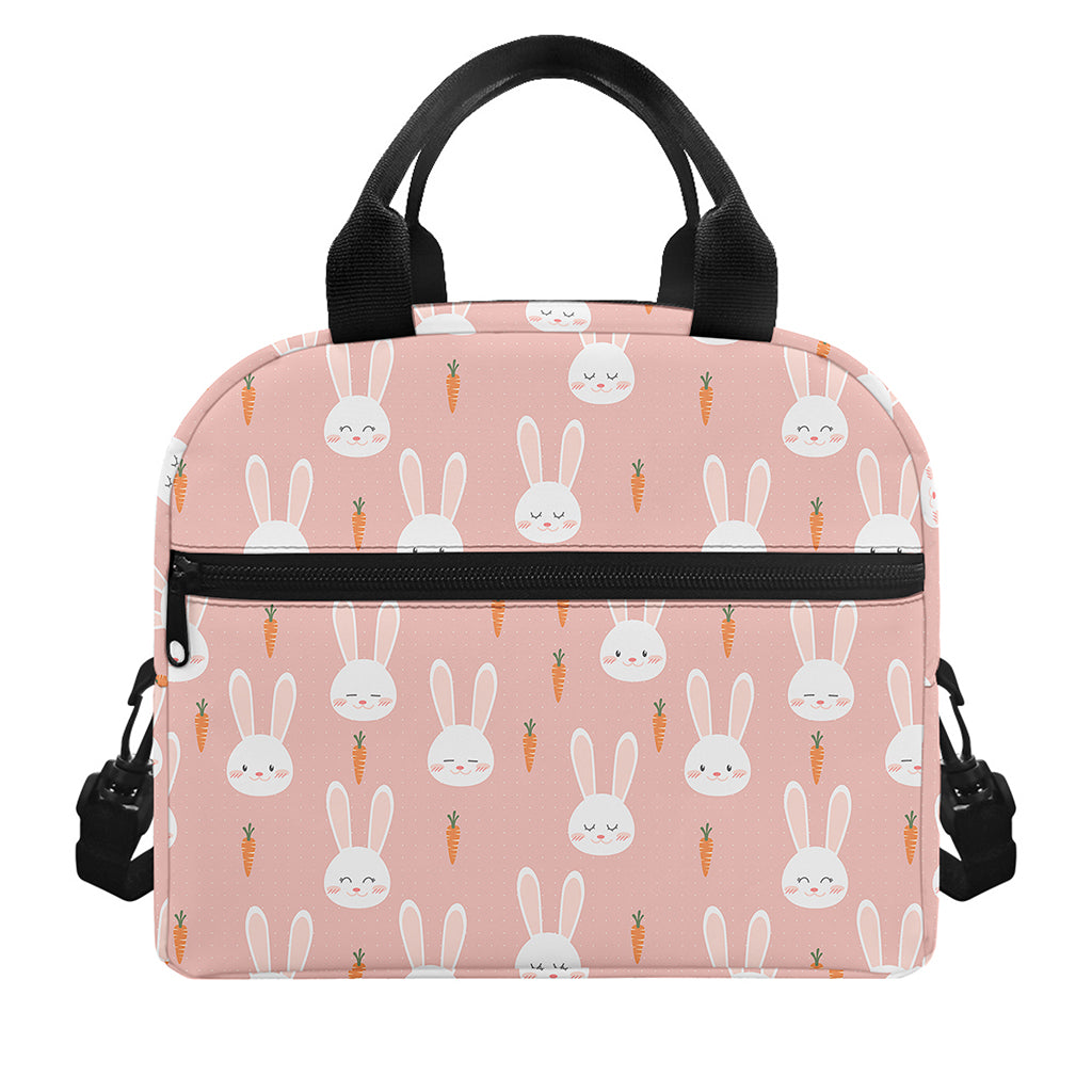 Rabbit And Carrot Pattern Print Insulated Lunch Bag