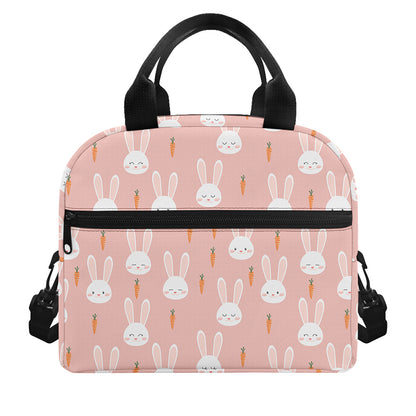 Rabbit And Carrot Pattern Print Insulated Lunch Bag