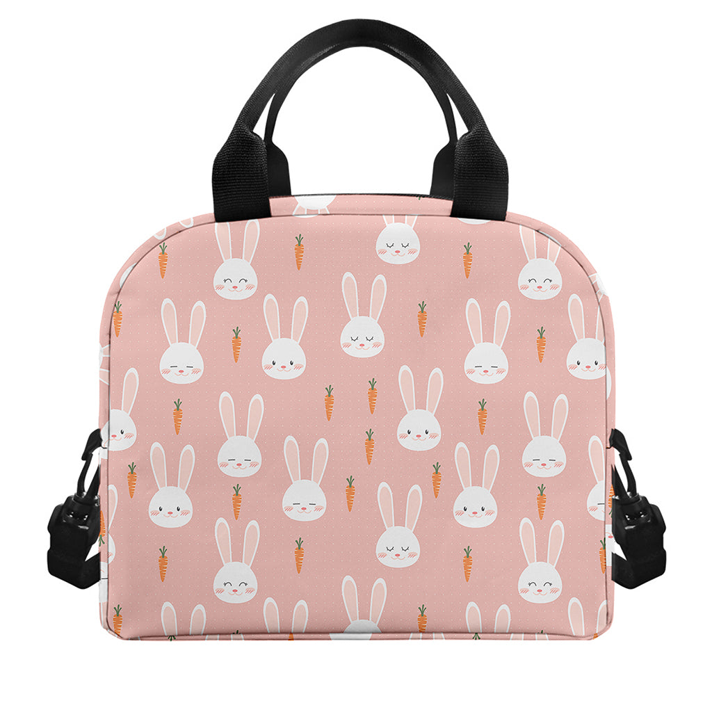 Rabbit And Carrot Pattern Print Insulated Lunch Bag