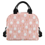 Rabbit And Carrot Pattern Print Insulated Lunch Bag
