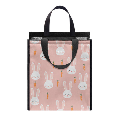 Rabbit And Carrot Pattern Print Insulated Lunch Tote