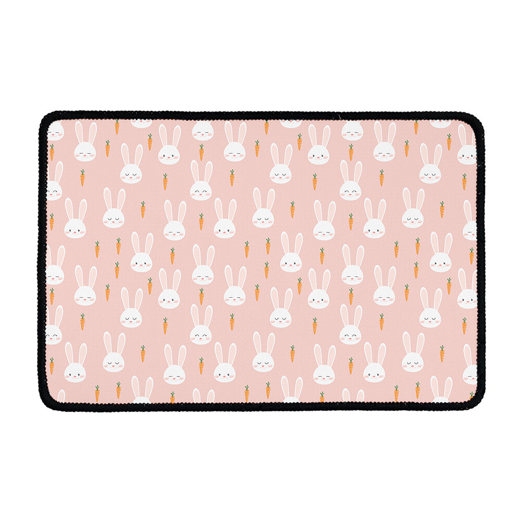 Rabbit And Carrot Pattern Print Kitchen Mat