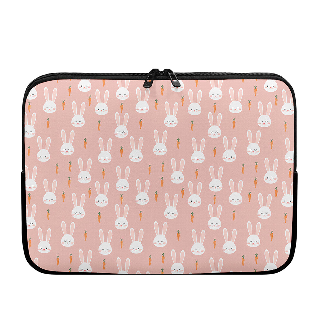 Rabbit And Carrot Pattern Print Laptop Sleeve
