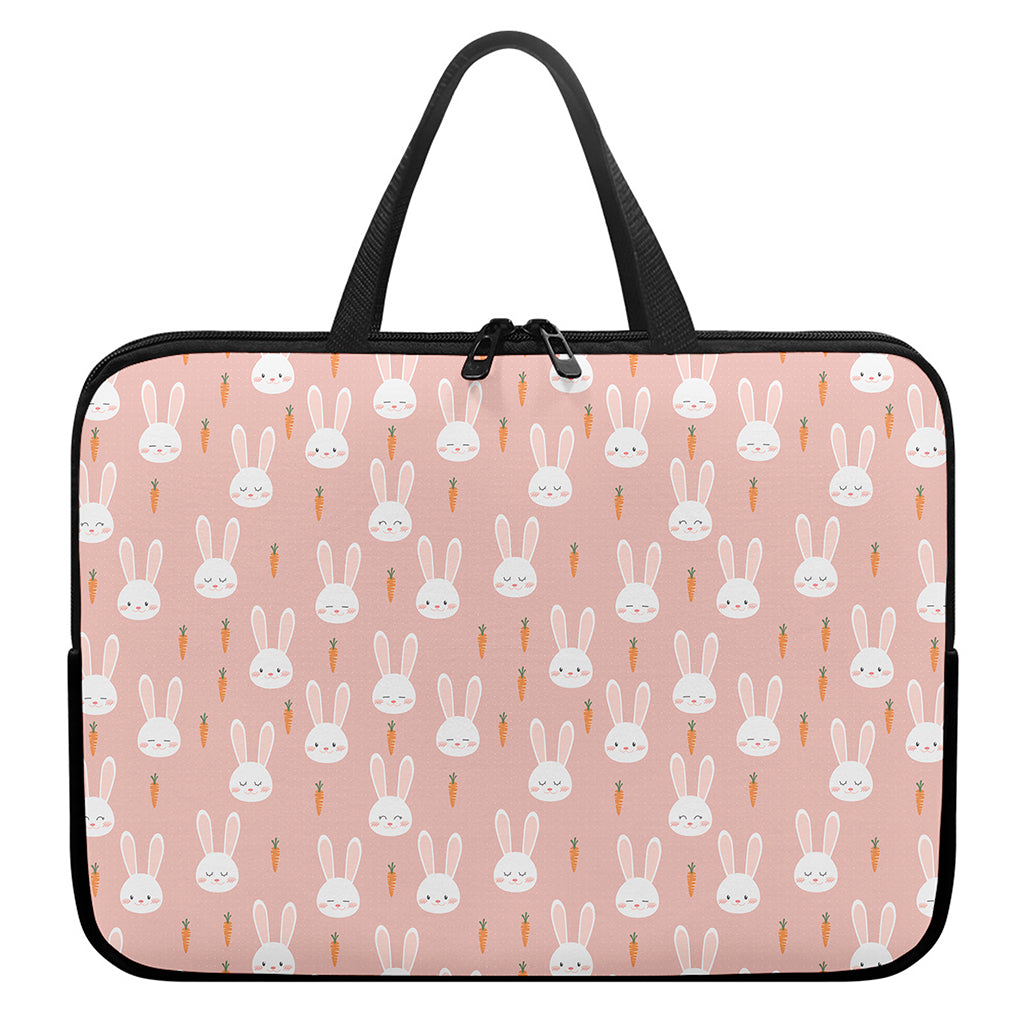 Rabbit And Carrot Pattern Print Laptop Sleeve With Handle