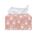 Rabbit And Carrot Pattern Print Leather Tissue Box Cover