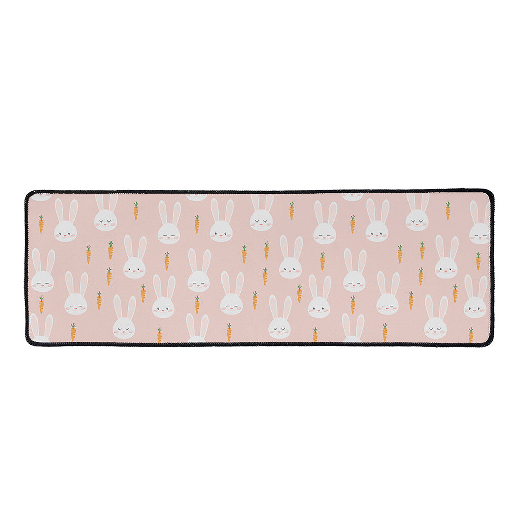 Rabbit And Carrot Pattern Print Long Kitchen Mat